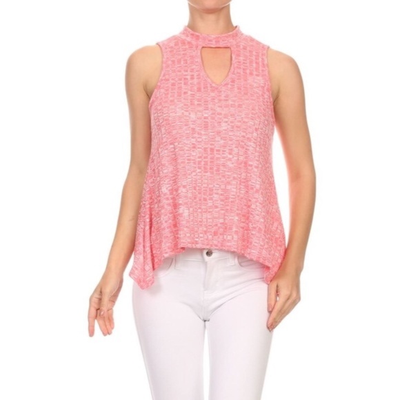 Sugar Punch Couture Tops - Pink Ribbed Cutout Tank  *Sugar Punch Couture